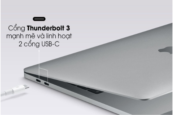 Macbook Air MRE92 được trang bị 2 cổng Thunderbolt 3