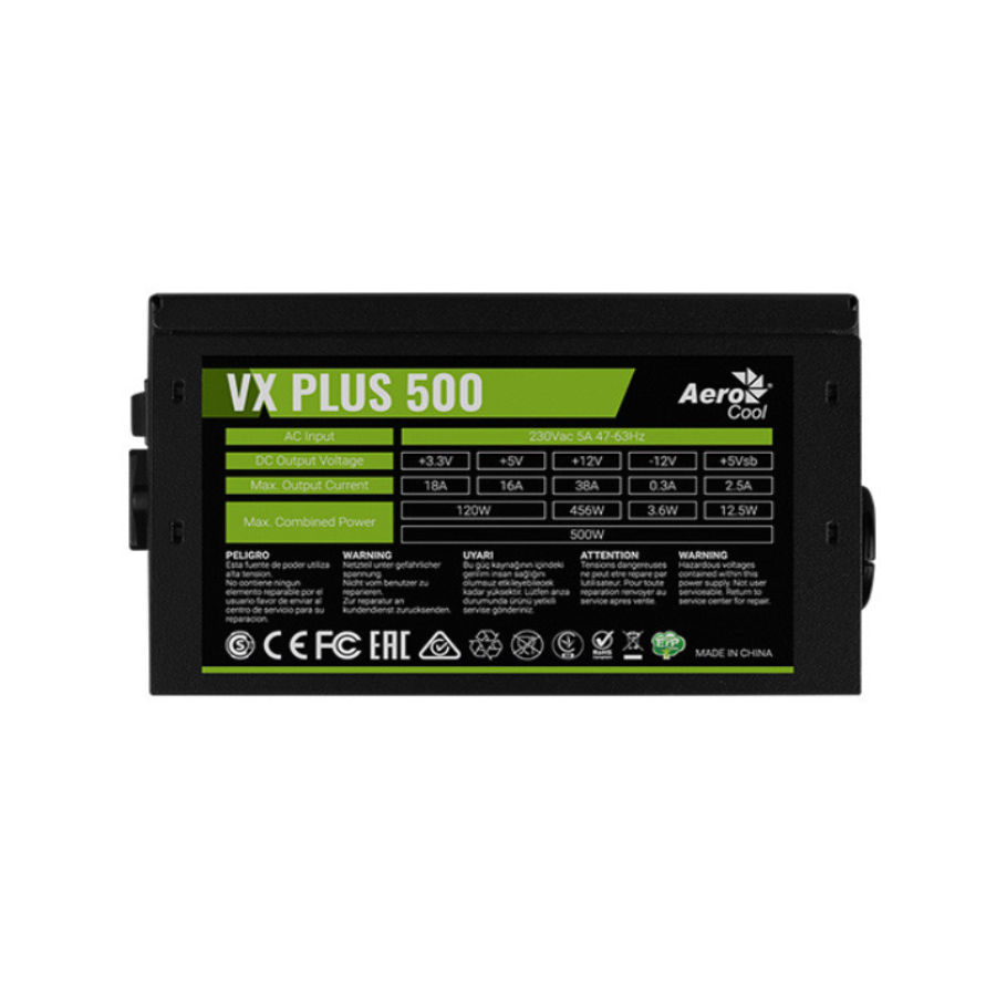 Nguồn Aerocool VX PLUS 500 - sức mạnh cho công suất và hiệu năng 