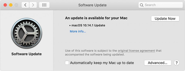 cập nhật MacOS để sửa lỗi màn hình bị ám màu