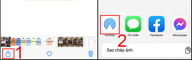 dùng airdrop để chuyển ảnh từ iphone sang macbook