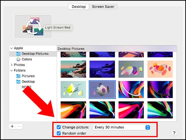 cách đổi màn hình desktop của Macbook tự động