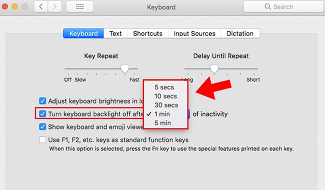 tắt đèn bàn phím Macbook đơn giản