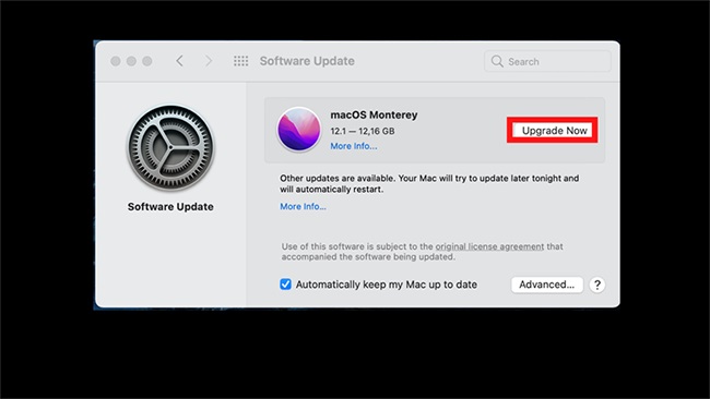nâng cấp phiên bản mới cho MacOS