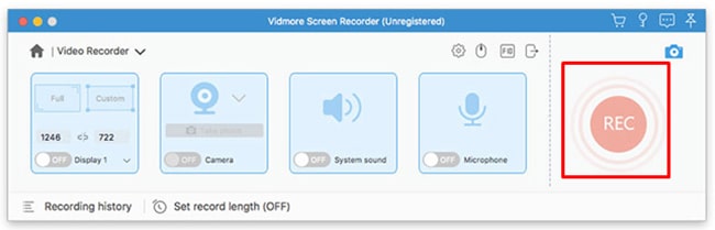 ghi lại màn hình Macbook có âm thanh với vidmore screen record