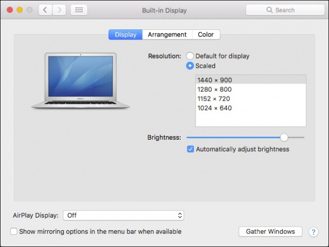 chỉnh thông số màn hình chính - phụ Macbook