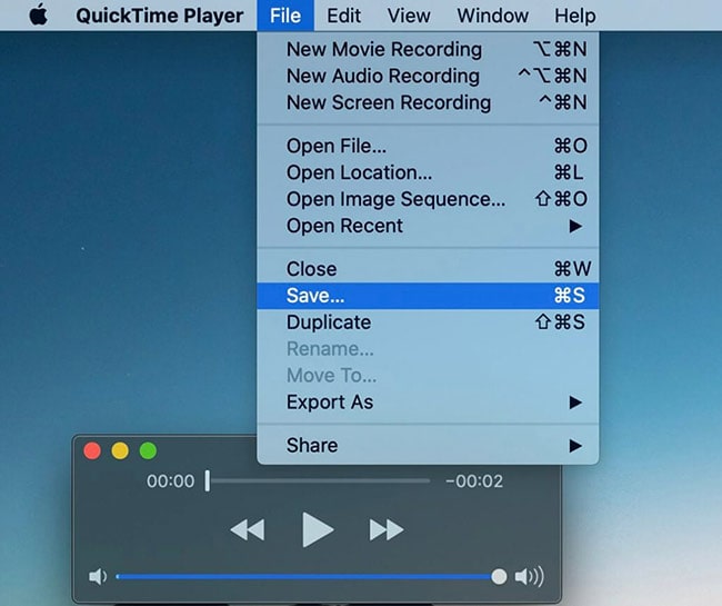 Nhấn vào Save để lưu file ghi âm trên QuickTime Player