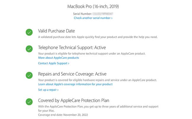 Check bảo hành của Macbook cũ