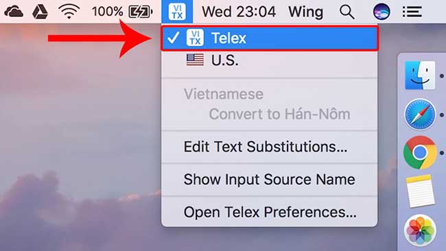 Bộ gõ Tiếng Việt đã được đặt làm mặc định trên Macbook