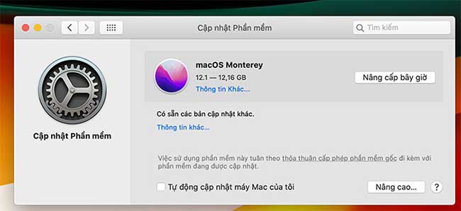 Nâng cấp hệ điều hành mới cho Macbook