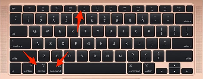 Sử dụng phím tắt để mở bàn phím trợ năng trên Macbook