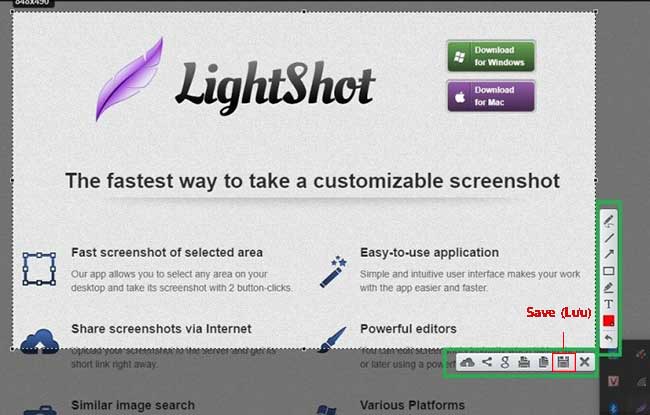 Lưu ảnh chụp màn hình về Macbook bằng lightshot