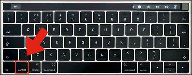 Bấm chuột phải trên Macbook bằng việc giữ phím Control