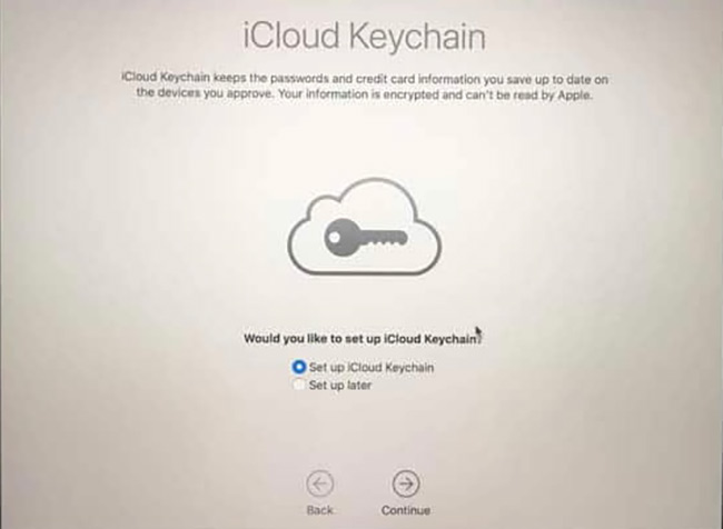 Có thể tạo hoặc không tạo khóa Keychain