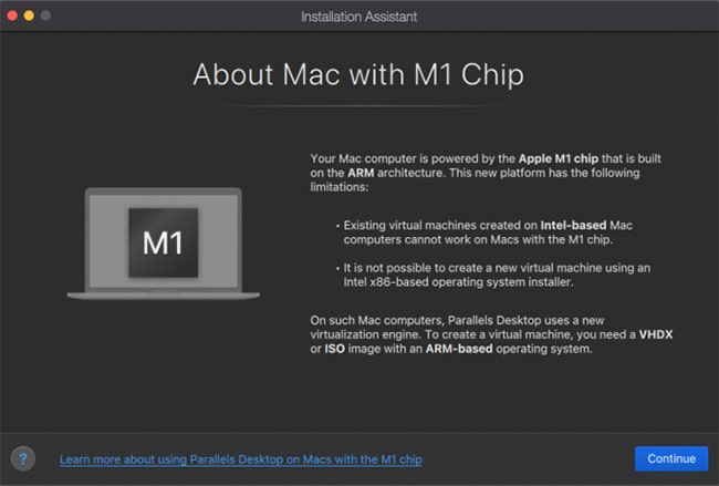 Phần mềm Parallels khi cài đặt trên Macbook M1