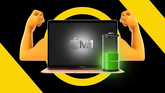 Macbook có thể sử dụng trong khoảng thời gian vượt trội nếu tích hợp chip M1