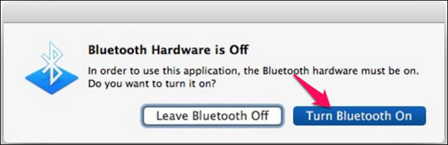 Bấm Turn Bluetooth On/Off để bật/tắt bluetooth trên Macbook