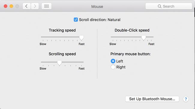 Điều chỉnh các thông số của chuột trên Macbook khi lần đầu sử dụng